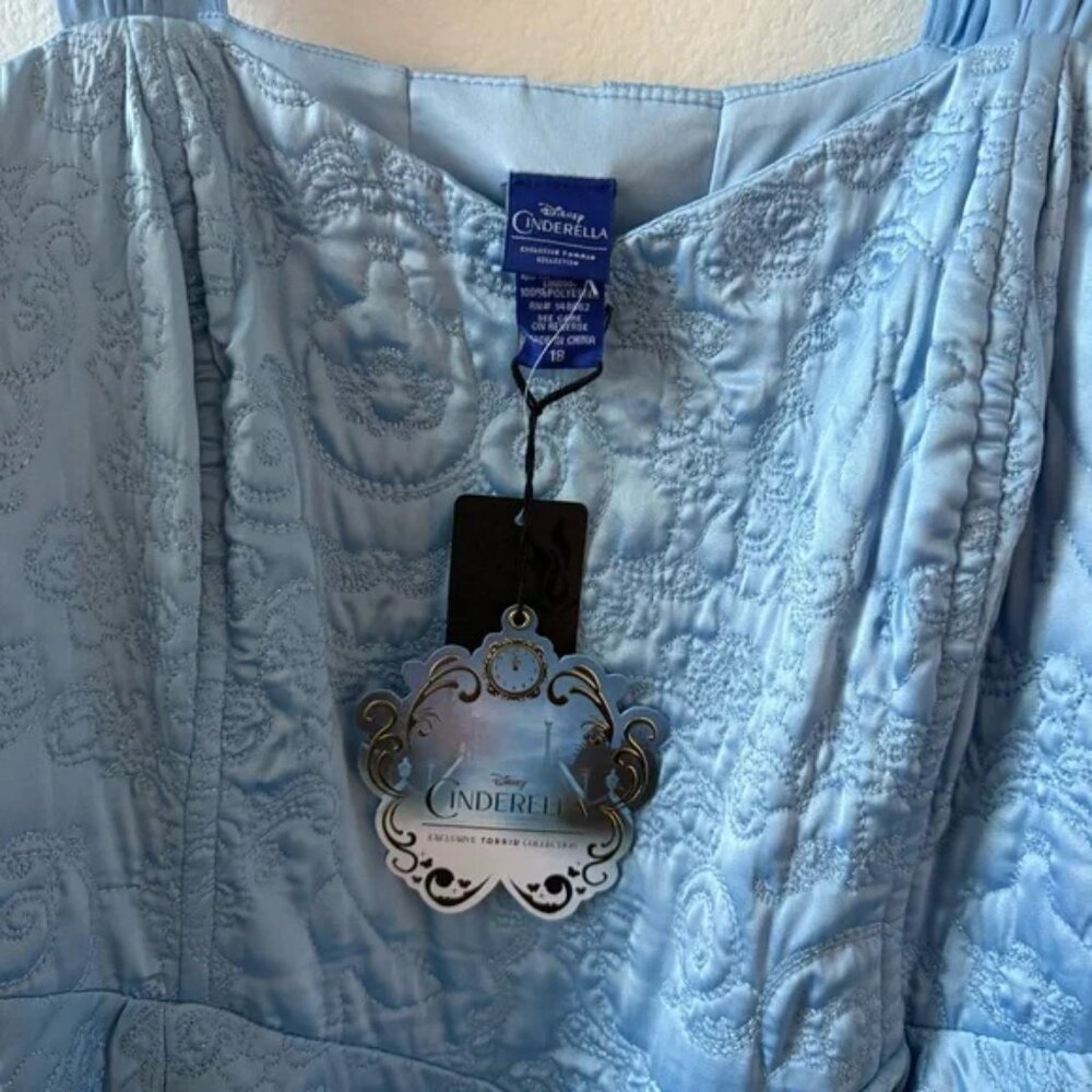 NWT Torrid/Disney Cinderella Light Blue Embroidered Princess Gown - Picture 7 of 13